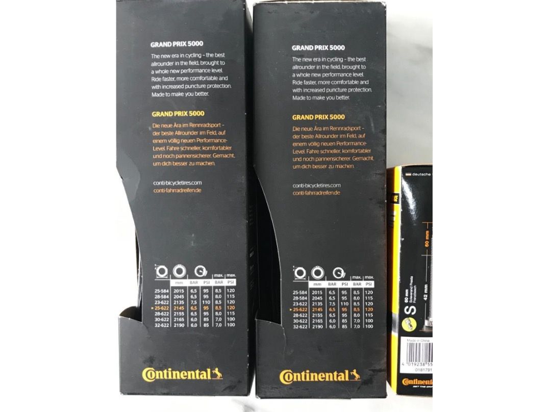 Continental Grand Prix 5000 Bundle - 2x Folding Tire + Race Tube - 25-622 -  black