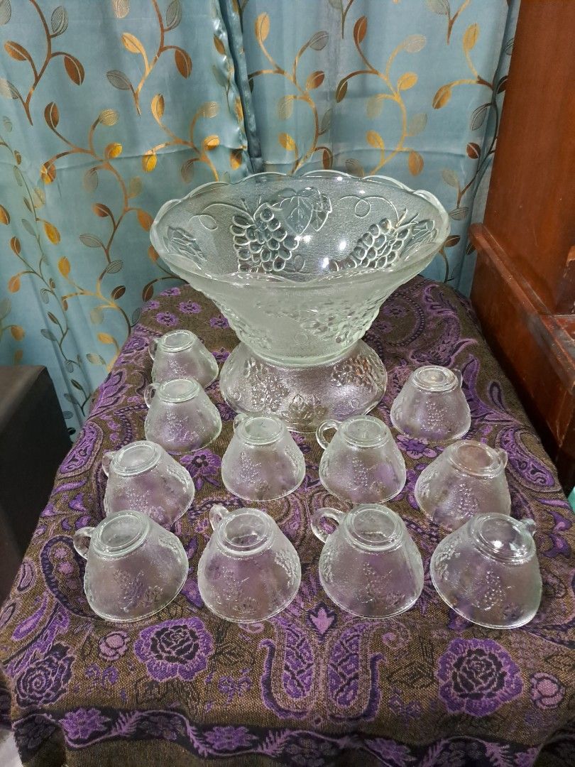Crystal Punch Bowl Set on Carousell