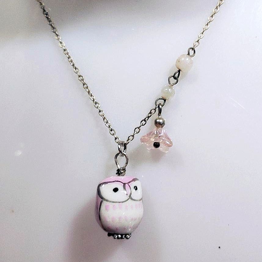 Cute owl top necklace