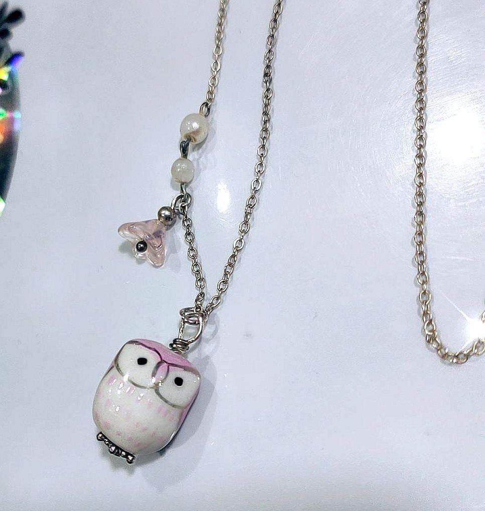 Cute owl necklace sale