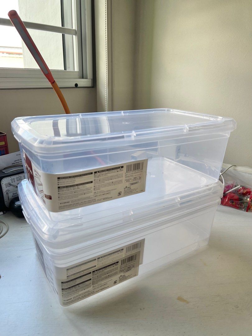 Daiso storage box with lid, Furniture & Home Living, Home Improvement