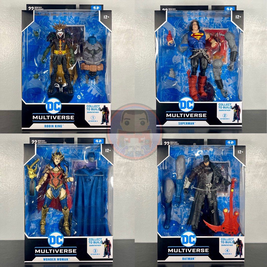 DC Multiverse Robin King, Superman, Wonder Woman and Batman Dark