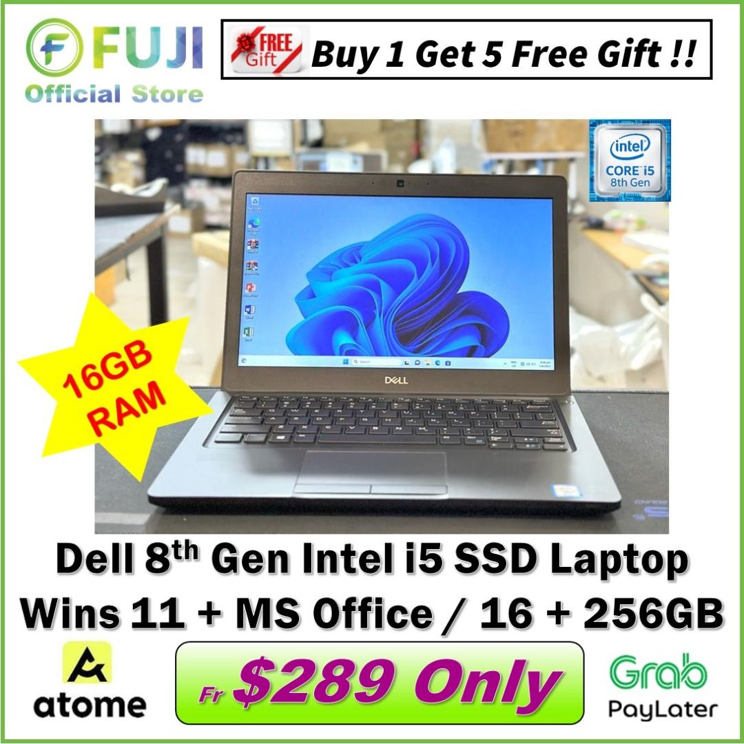 Dell 8th Gen intel i5 SSD Laptop 16GB RAM 256GB SSD Super
