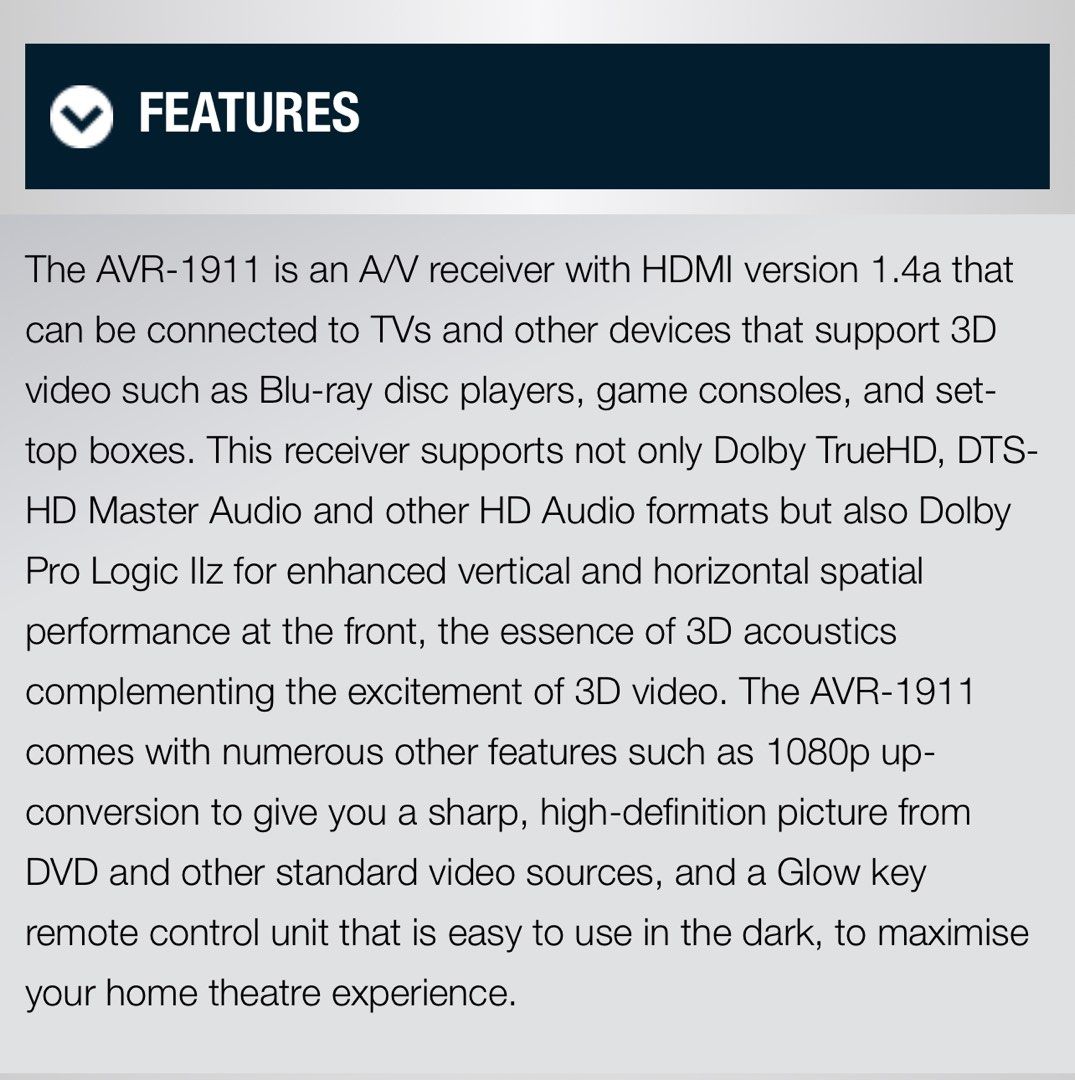 Denon 1911 AV Receiver 7.1, Audio, Soundbars, Speakers & Amplifiers on