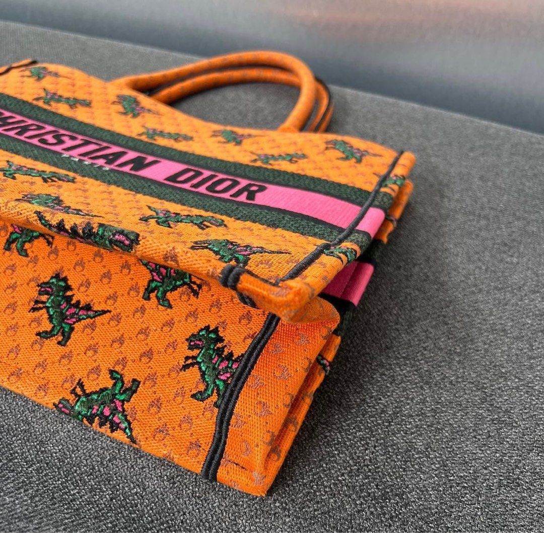 Christian dior store book tote orange