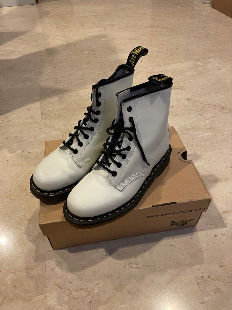 Dr. Martens 1460 White Boots 8 eyelets