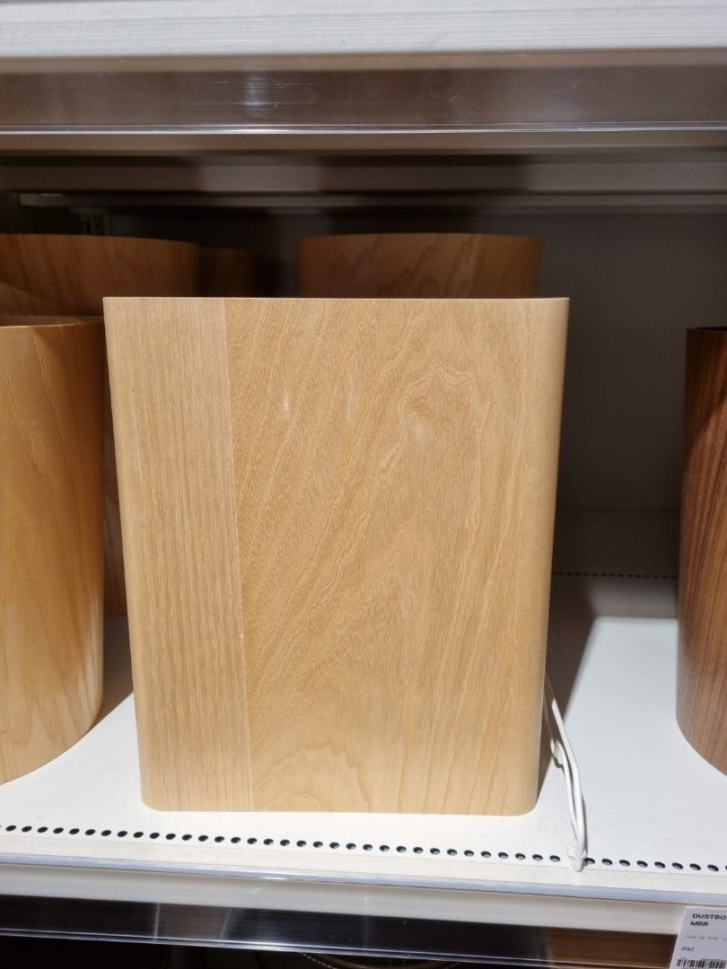 Square Dustbin Waste Bin Rubbish Wood Grain Storage Box Muji Style