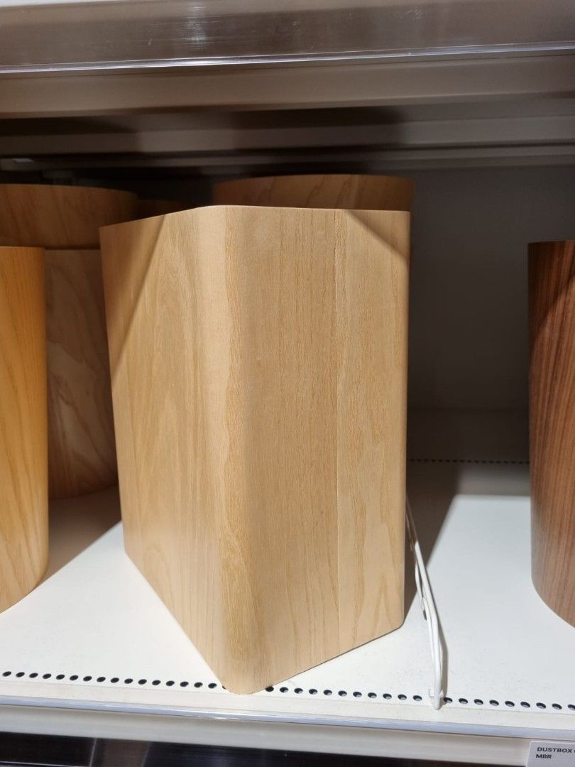 Square Dustbin Waste Bin Rubbish Wood Grain Storage Box Muji Style