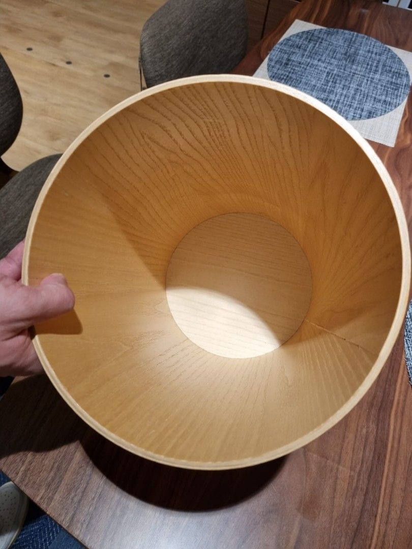 Dustbin Waste Bin Rubbish Wood Grain Muji Style Minimalist, Furniture