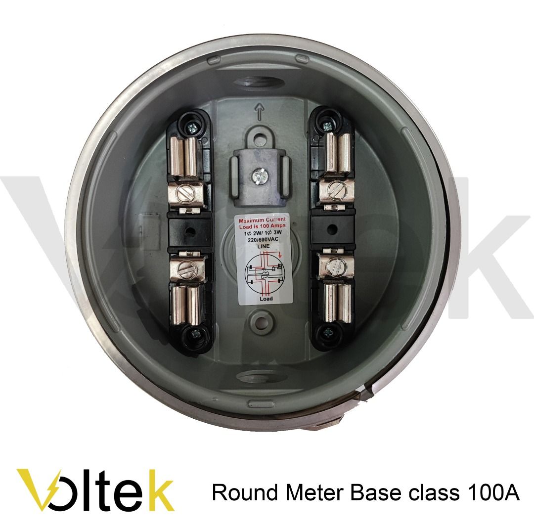 Electric Meter base class 100A round type size 1/2", 3/4", 1