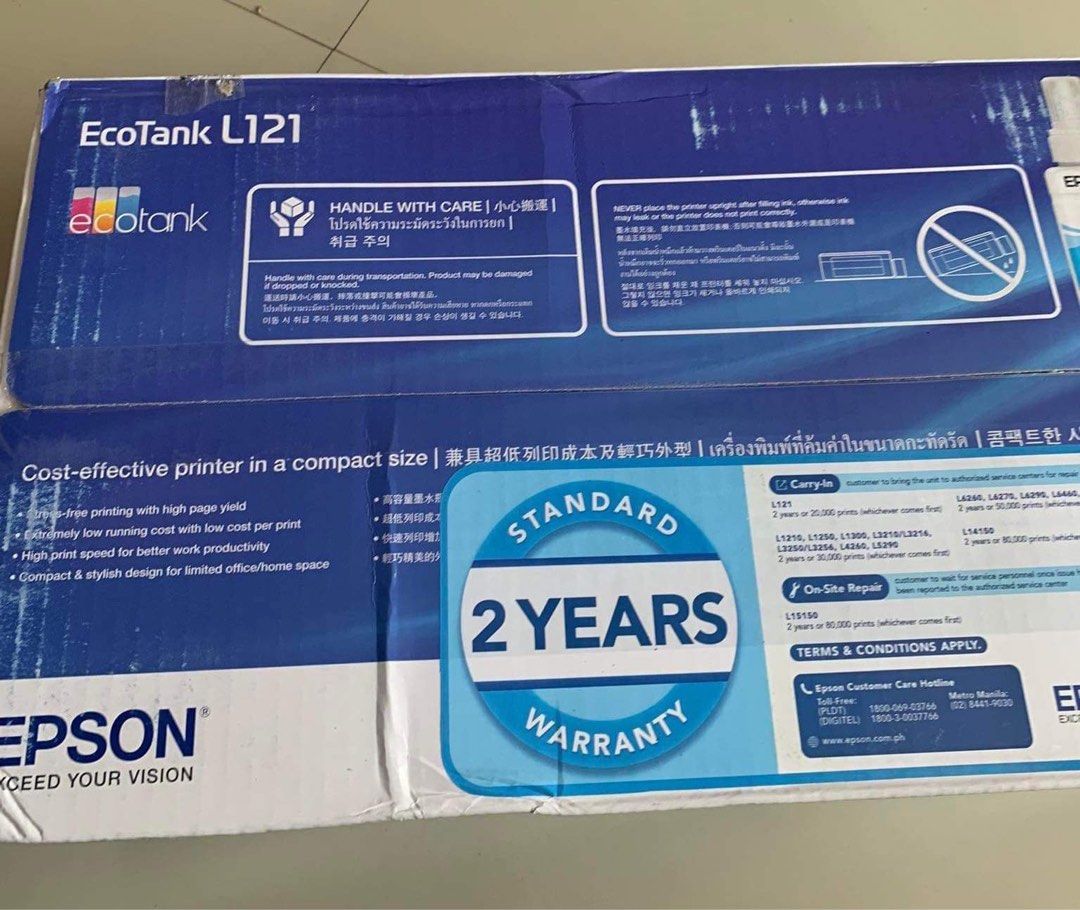 Epson Ecotank L121 (Category: Printers, Scanners & Copiers) located in Manila. Submitted by tindahannidickson (Listing ID 1240532476, Image 1). Description: .
