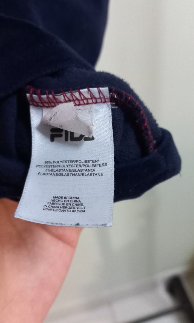 Fila colour online block crop hoodie
