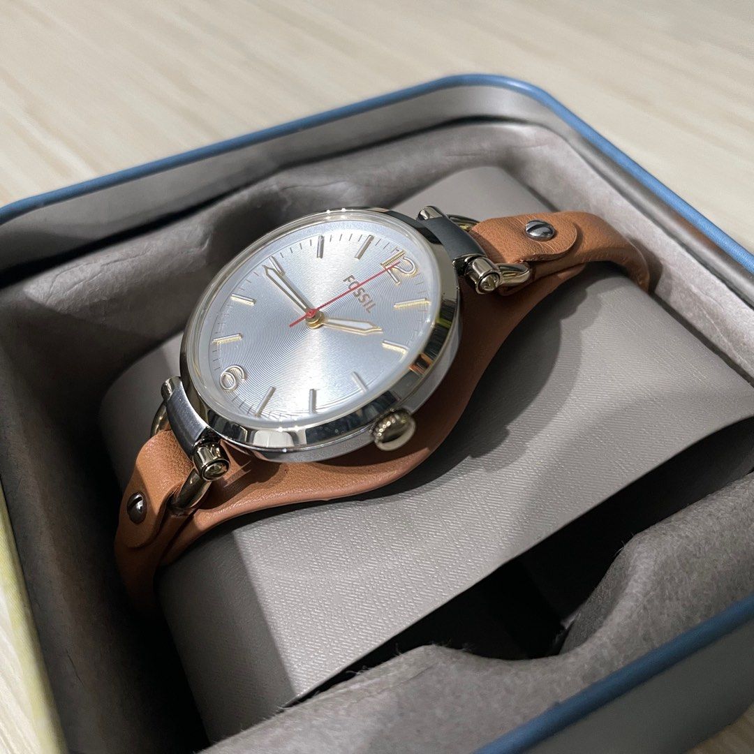 Fossil Georgia Three Hand Leather Watch Women s Fashion Watches