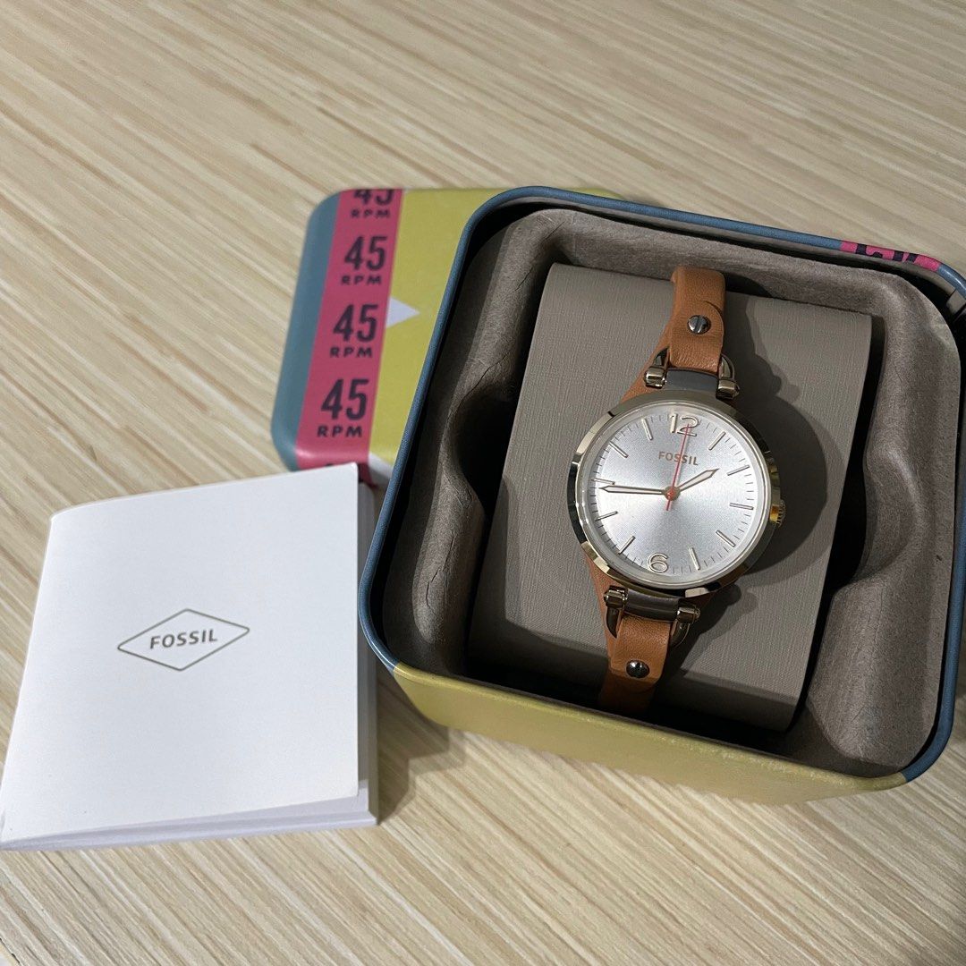 Fossil georgia best sale bone leather watch