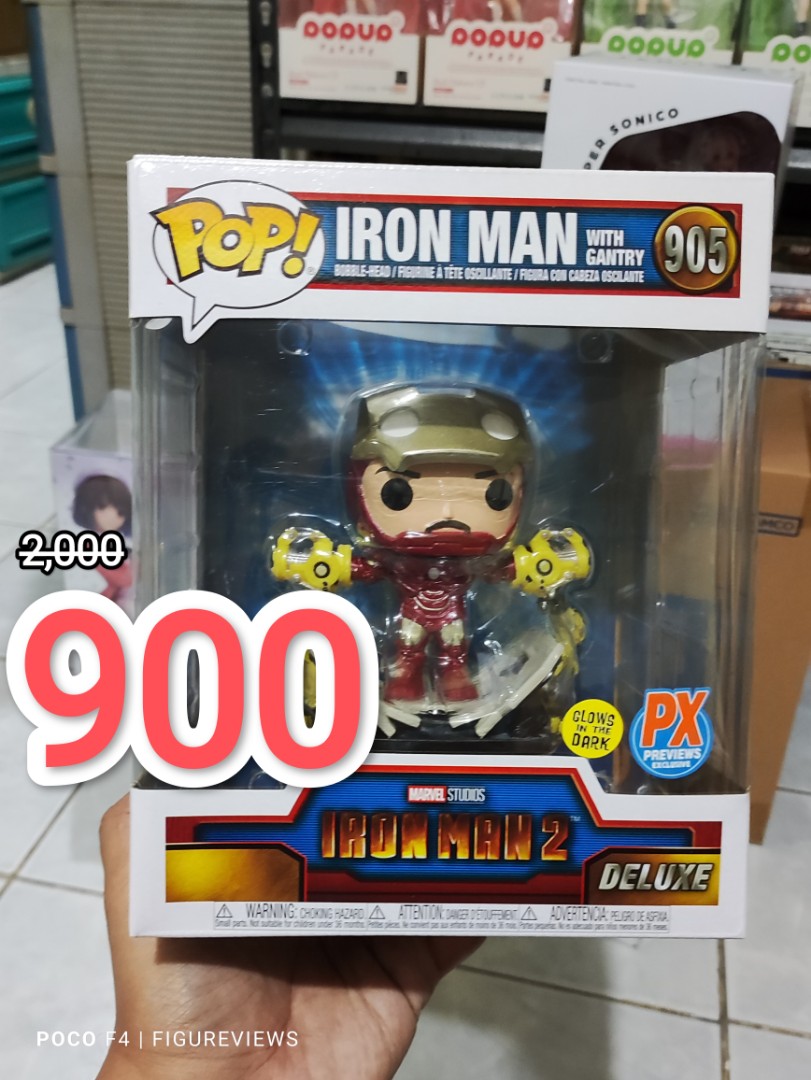 Funko Iron Man 2 POP! Marvel Mark IV Iron Man Exclusive 6-Inch Vinyl Bobble  Head #905 [Deluxe, Glow in the Dark]