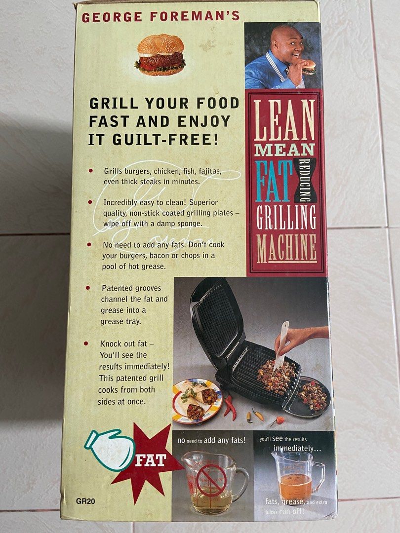 Foreman’s Lean Meat Fat Reducing Grilling Machine GR20, TV