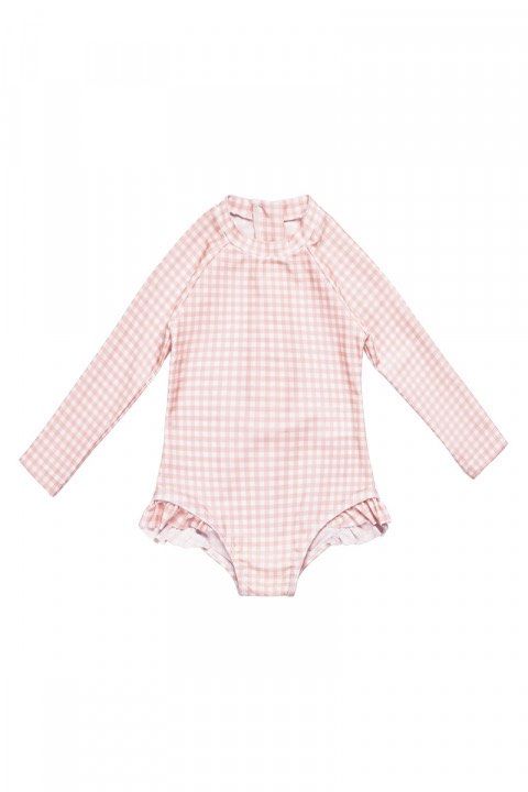 Gingham ruffle shop swimsuit