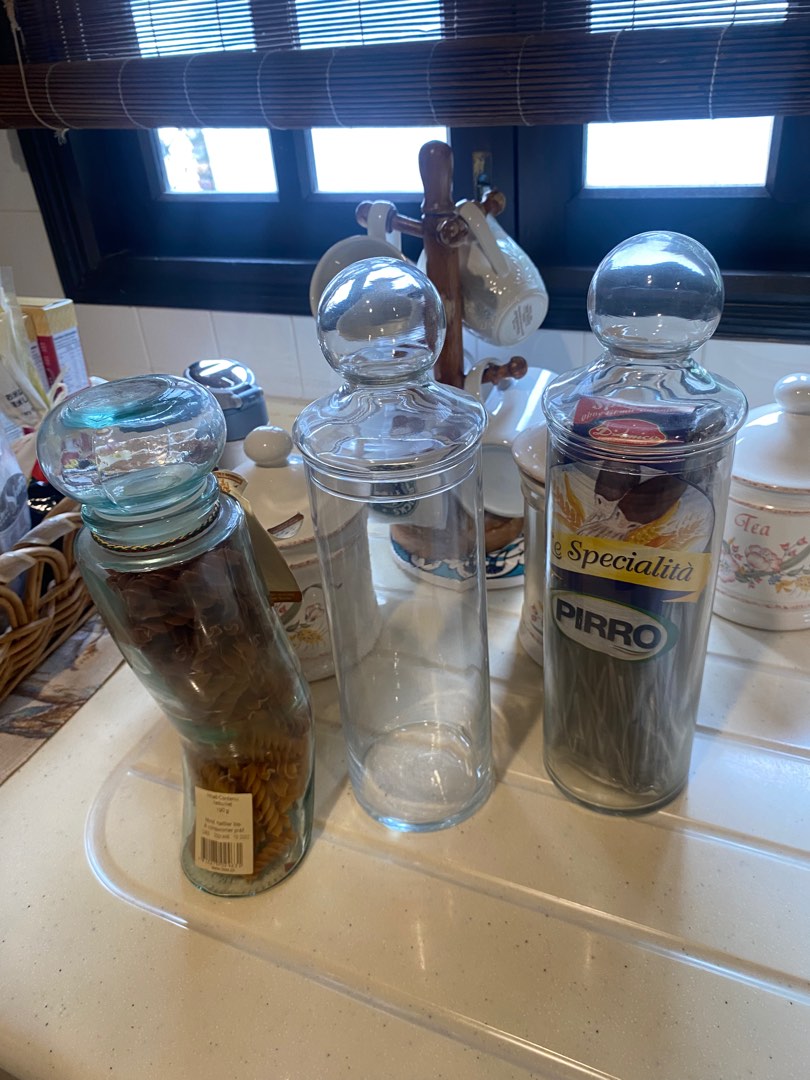 Glass tall containers, Furniture & Home Living, Home Decor, Vases