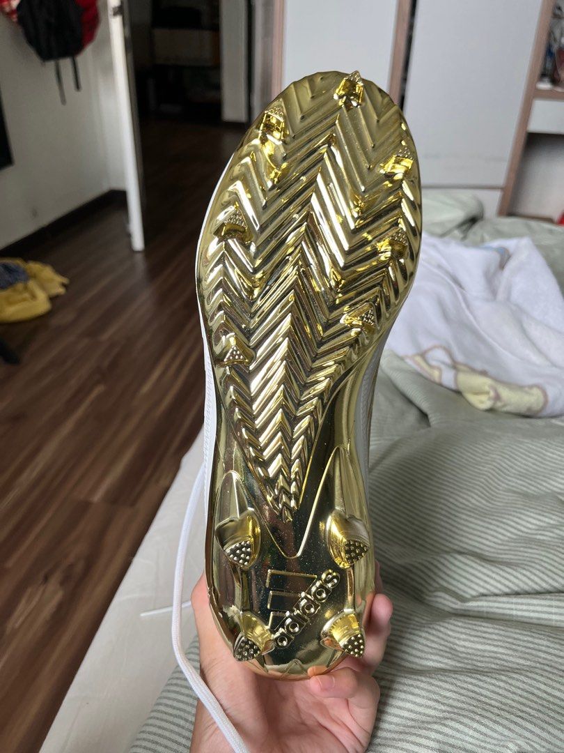 Gold And White Adizeros Football Boots Men s Fashion Footwear