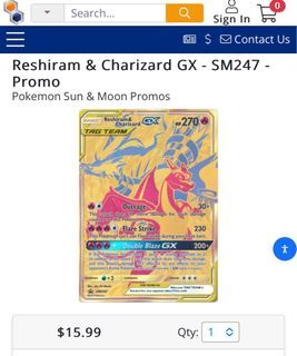 ULTRA RARE Reshiram & Charizard GX Tag Team 20/214 Holo Foil Pokemon - LP
