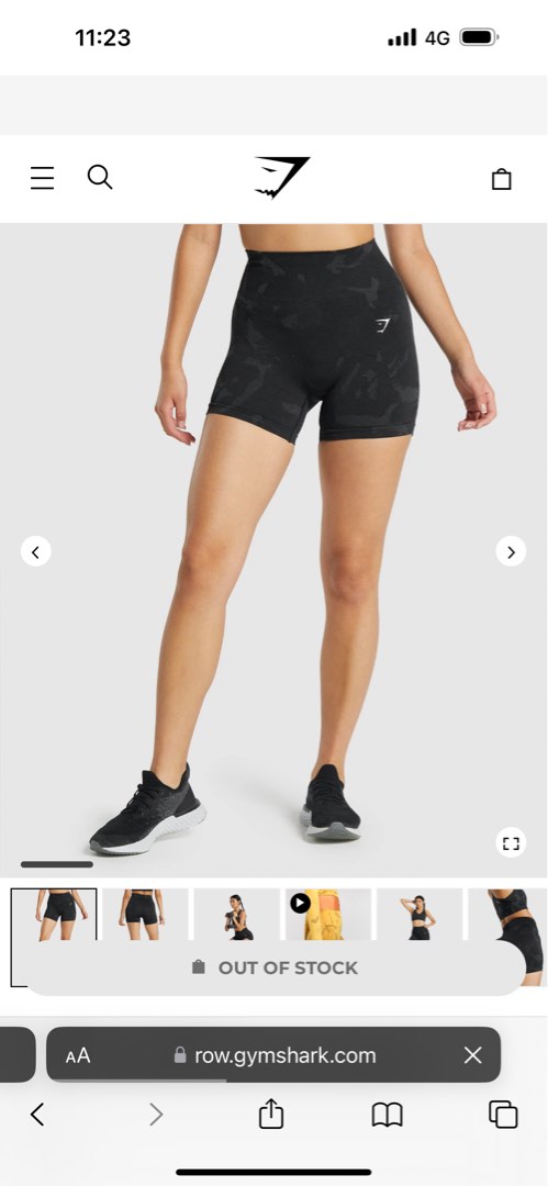 gymshark adapt camo seamless shorts, black, Women's Fashion