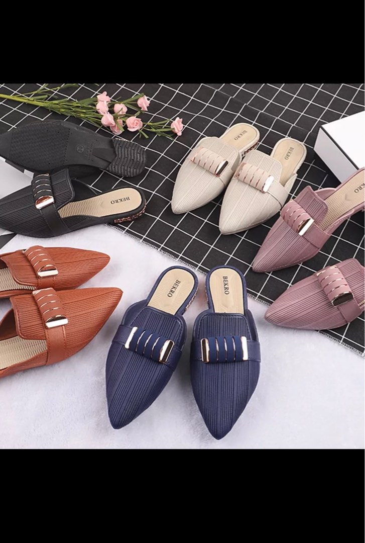Mens Half Slippers Classic Casual Leather Shoes Closed Toe Work Flats Male  Mules | eBay