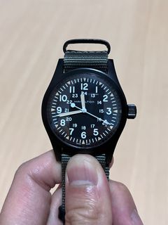 HAMILTON KHAKI FIELD MECHANICAL BLACK. 38mm case size 80 hours