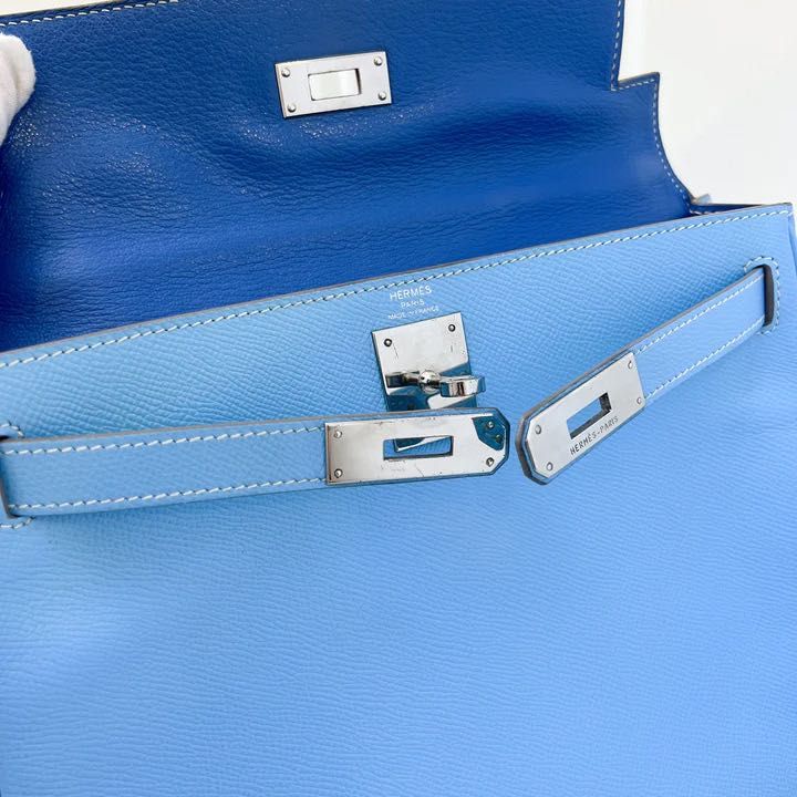 Hermès Epsom Bleu Electric Mykonos Candy Retourne Kelly 32 PHW, myGemma, CH
