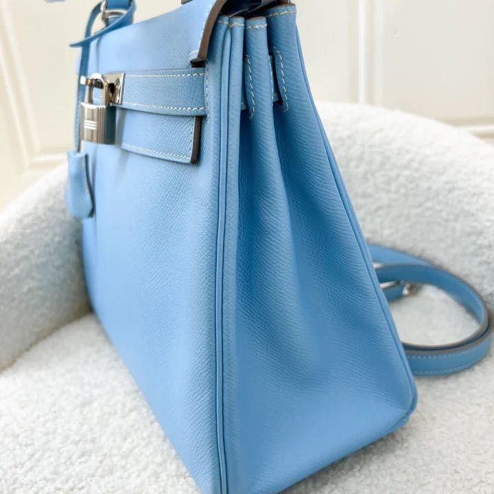 Hermes Blue Celeste Mykonos Epsom Leather Candy Birkin 30 cm