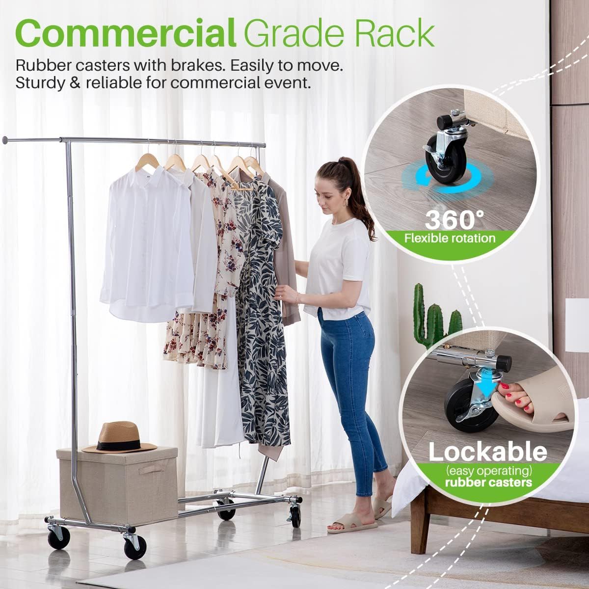 HOKEEPER 250 Lbs Load Capacity Commercial Grade Clothing Garment Racks ...