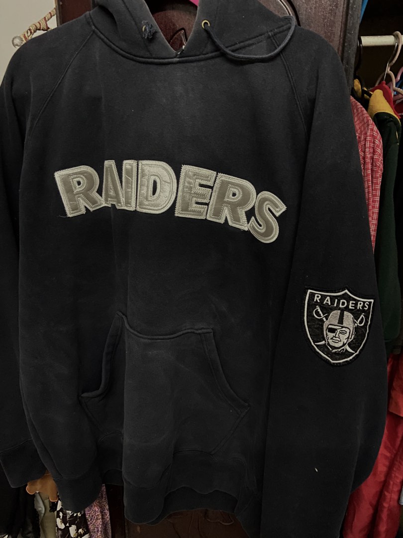 1990's Reebok ~ NFL Oakland Raiders Black Long Sleeve Hoodie Pullover ~ XL