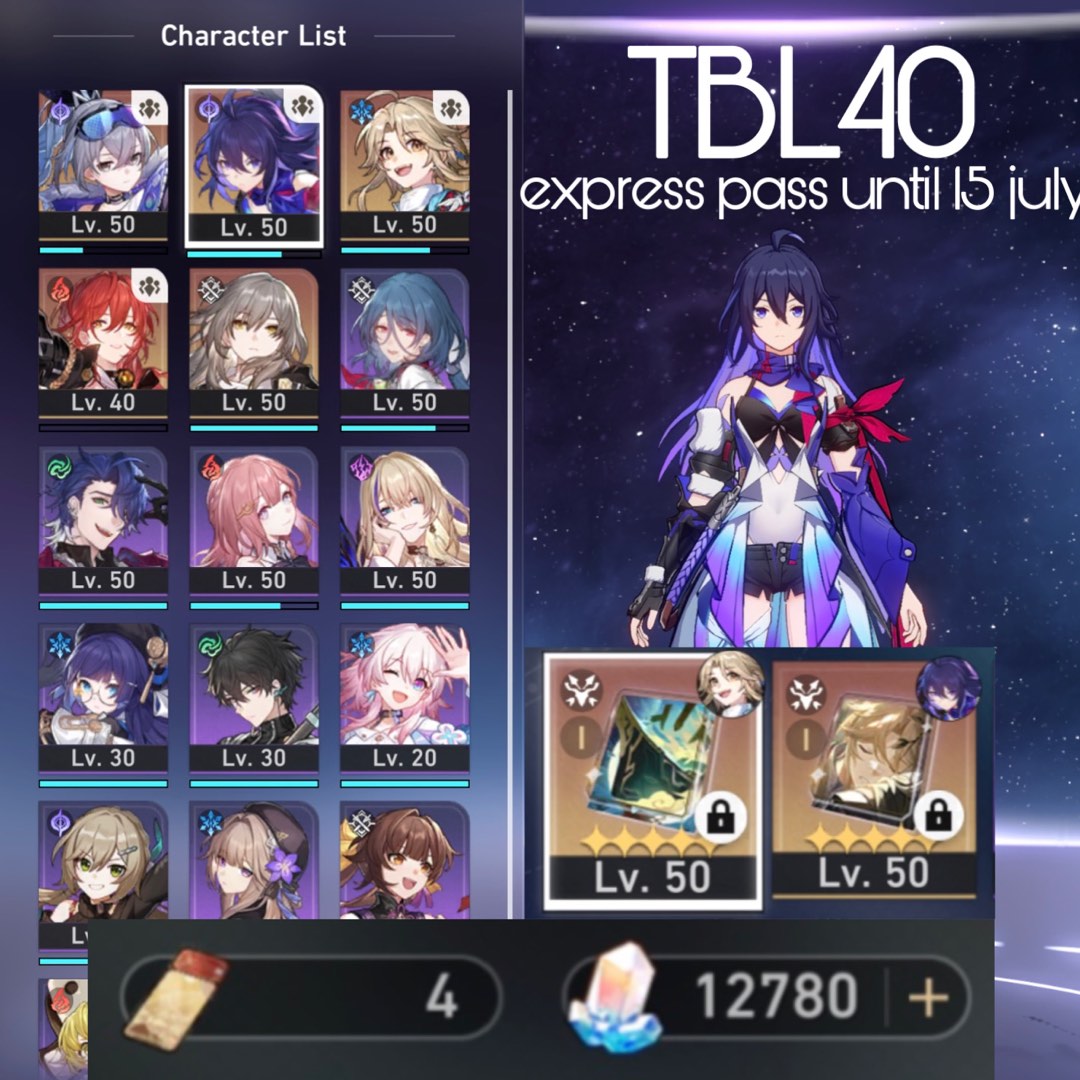 [HSR] Honkai Star Rail Account 7 x 5* Asia TL40 Account, Seele