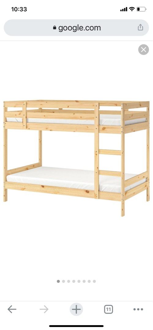 IKEA MYDAL Bunk bed frame, pine, 90x200 cm, Furniture & Home Living
