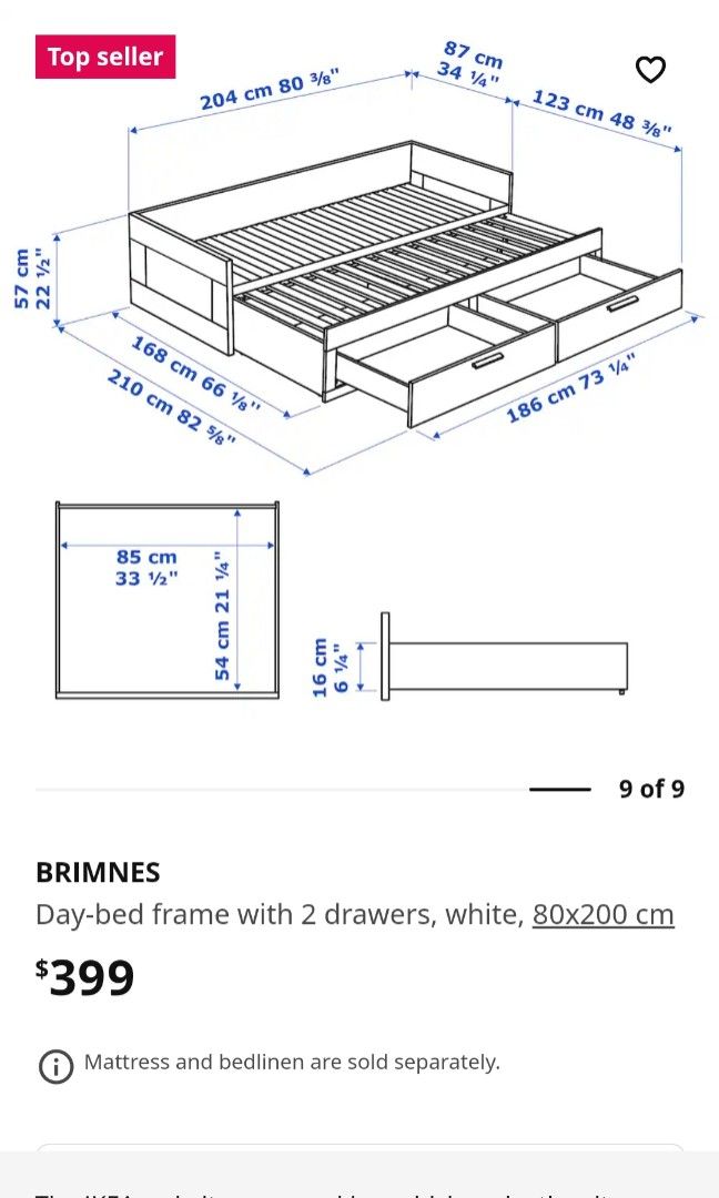 Ikea Bed Frame, Furniture & Home Living, Furniture, Bed Frames