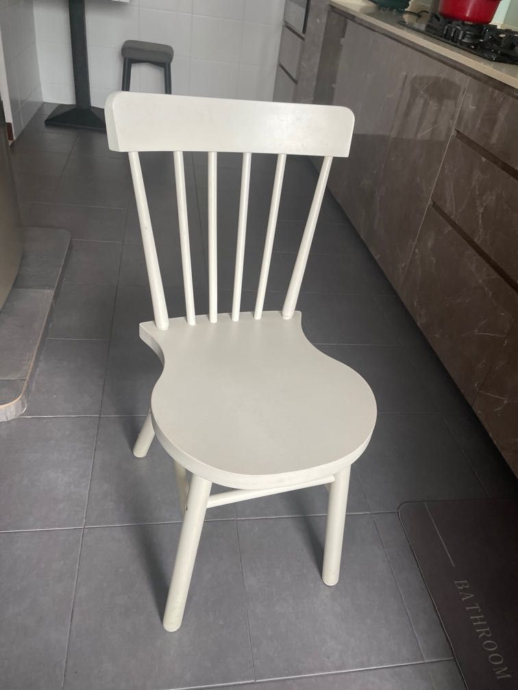 IKEA Chair x2, white, Furniture & Home Living, Furniture, Chairs on