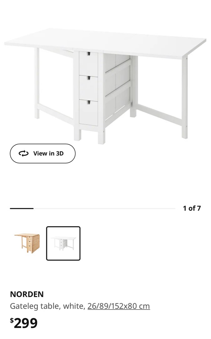 IKEA Foldable Table, Furniture & Home Living, Furniture, Tables & Sets