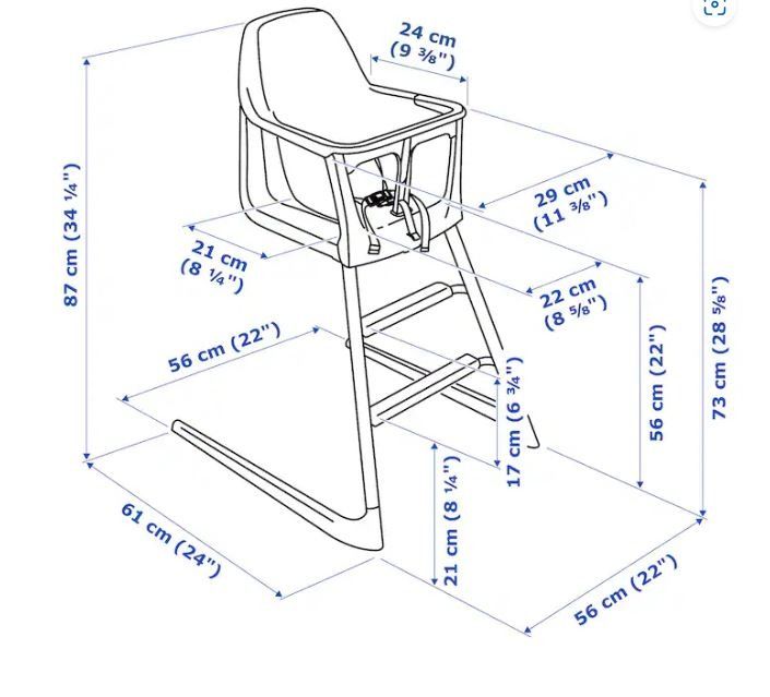 IKEA LANGUR Junior/highchair with tray and washable cover, Babies