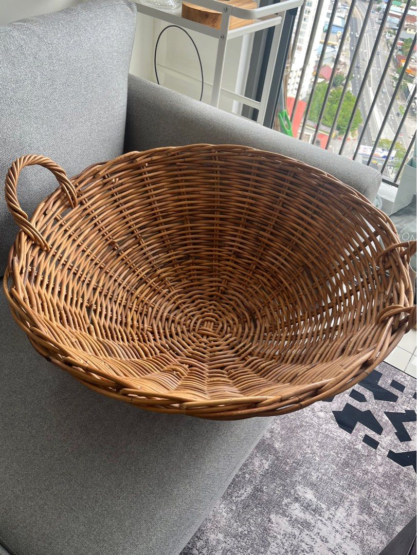 IKEA Rattan basket large, Furniture & Home Living, Home Decor, Other