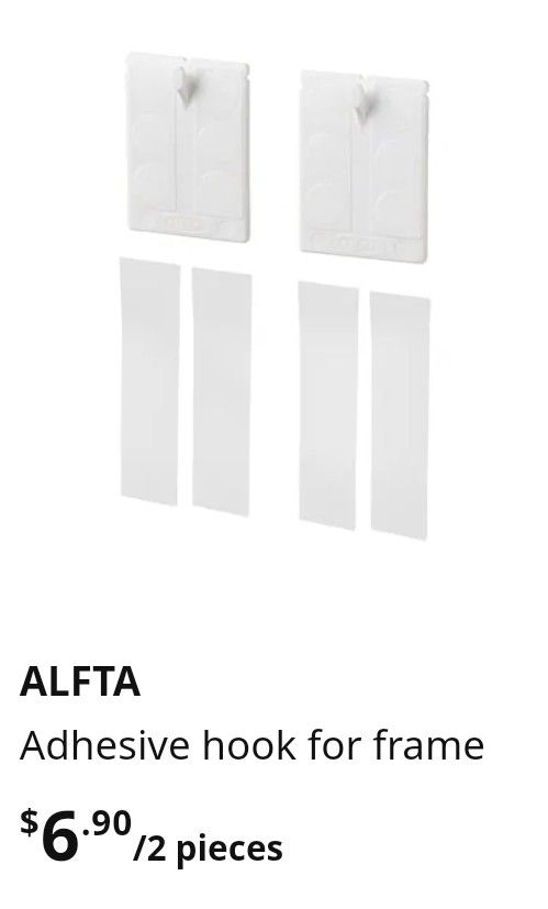 ALFTA Adhesive hook for frame, white - IKEA