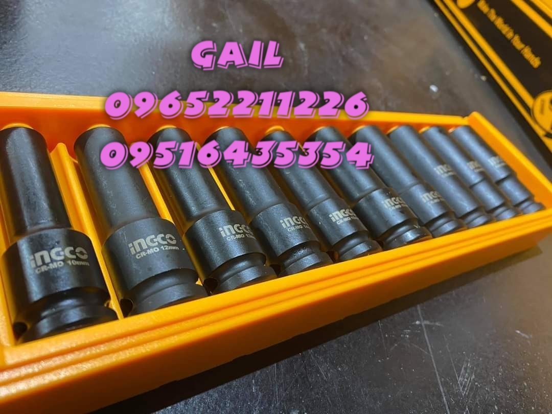 INGCO 10pcs 1/2” Drive Deep Impact Socket Set HKISSD12102L on Carousell