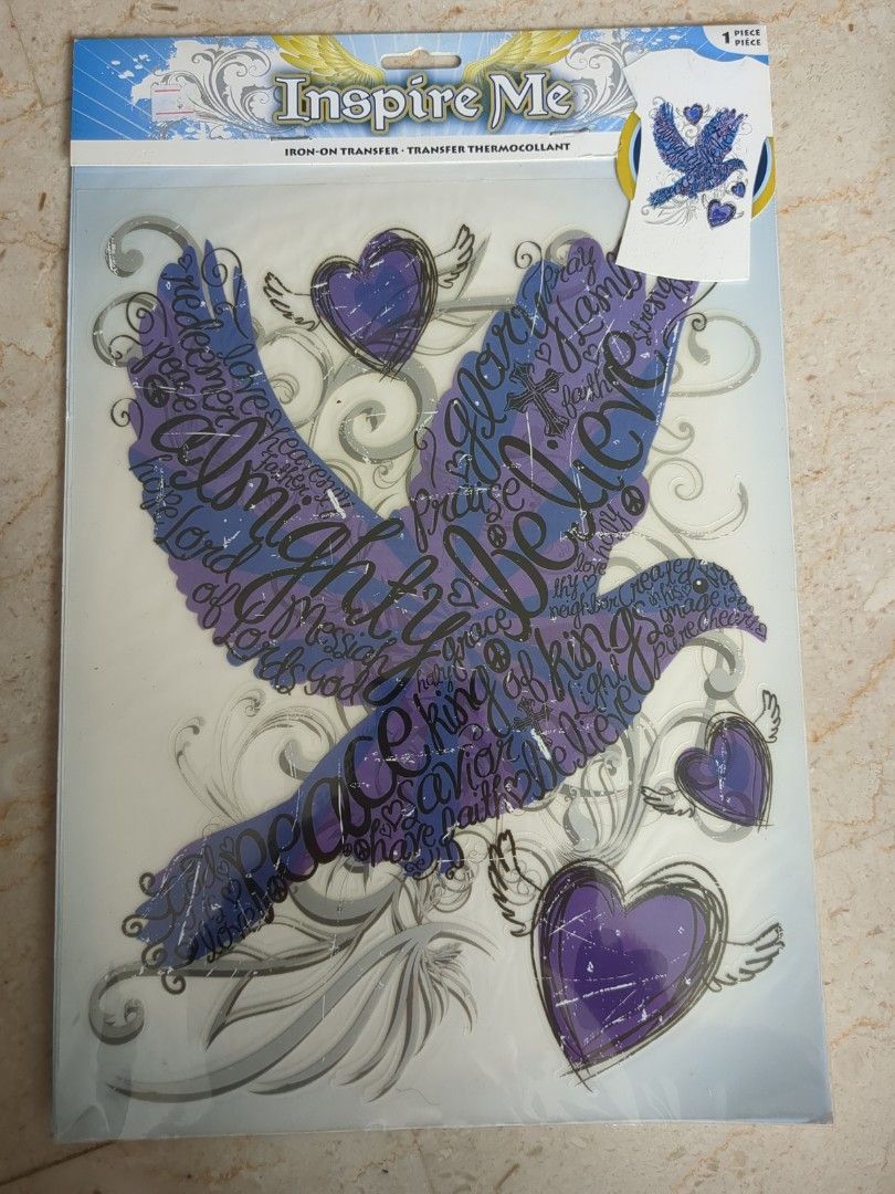 Inspire Me / Tattoo Inc Iron on Transfer Thermocollant, Hobbies & Toys