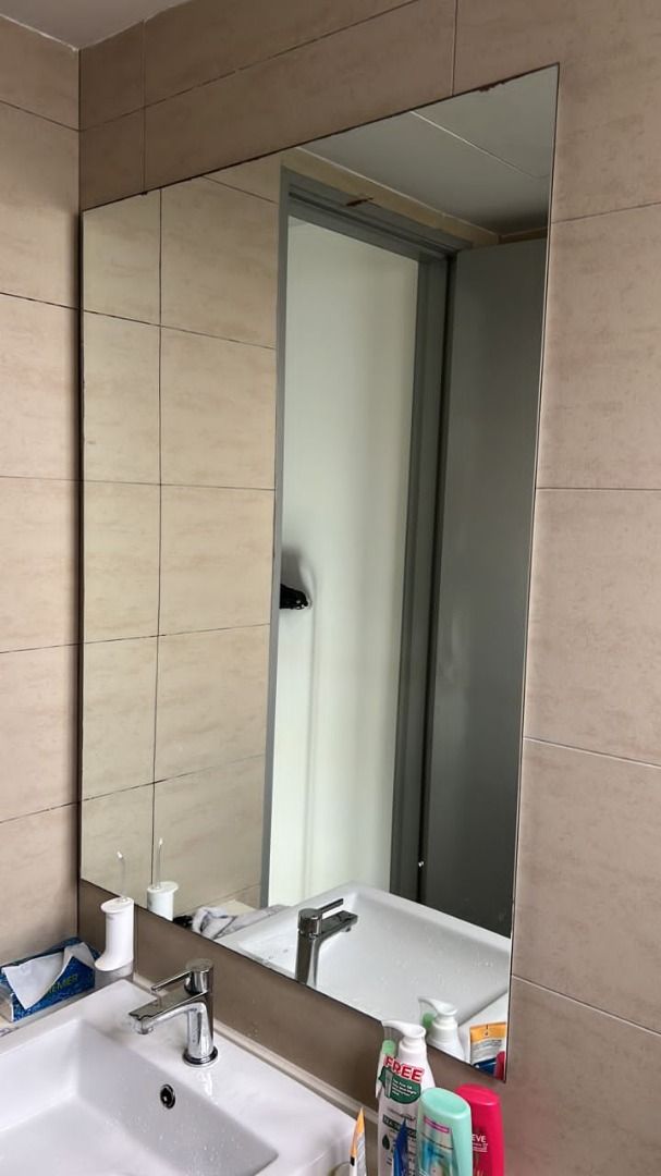 INSTALL WALL MIRROR l pasang cermin dinding tempah, Services, Others on Carousell