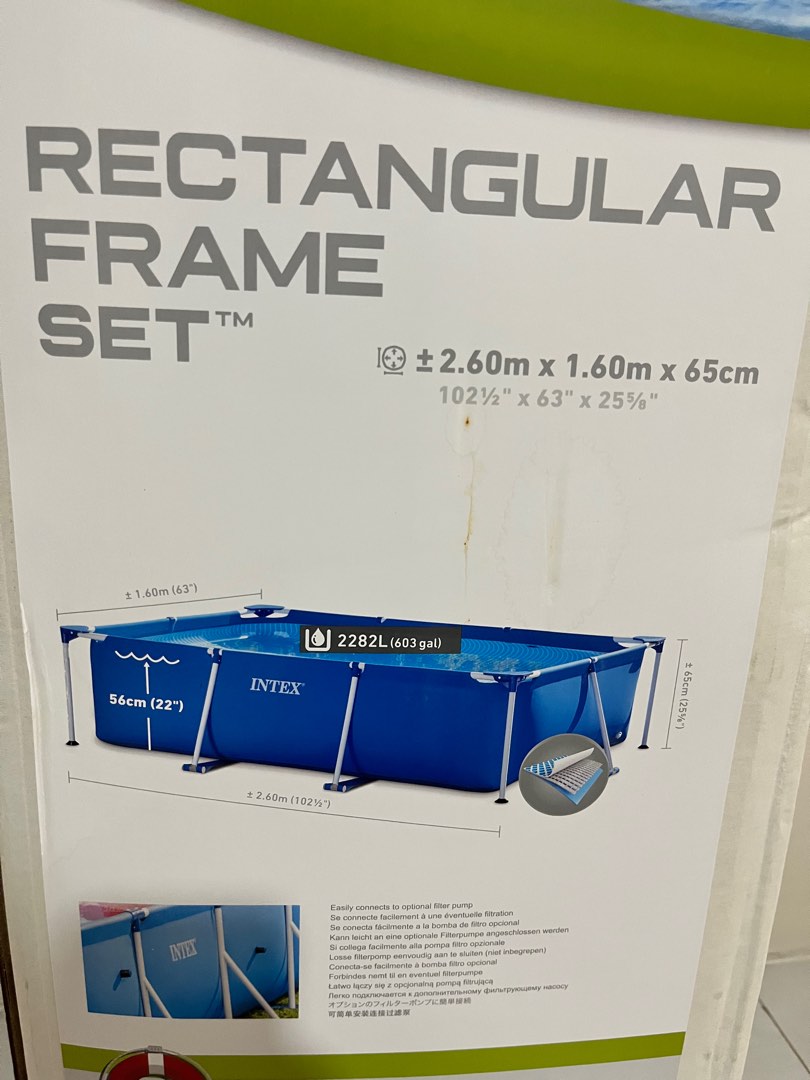 Intex Rectangular Frame Set Pool, Sports Equipment, Sports & Games ...
