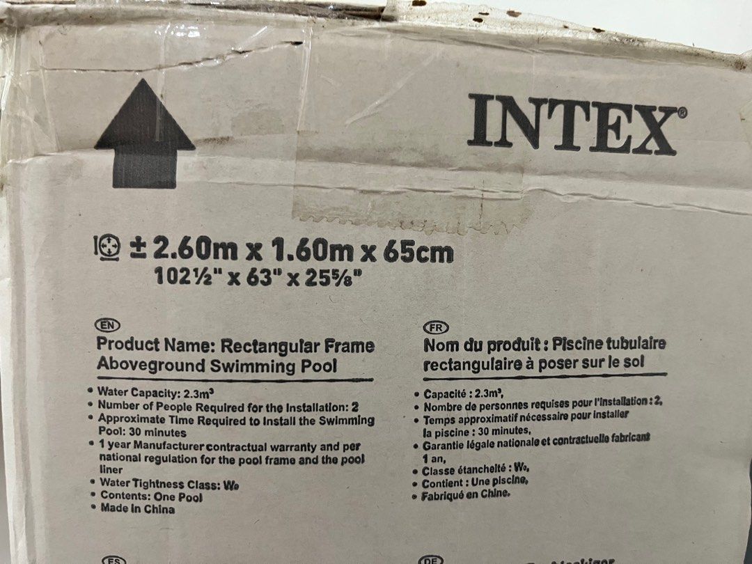 Intex Rectangular Frame Set Pool, Sports Equipment, Sports & Games ...