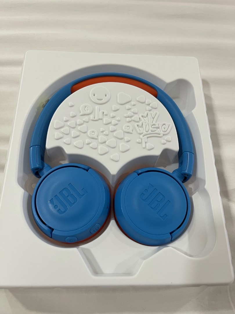 JBL JR 300BT On-Ear Wireless Bluetooth Headphones - Blue/Orange