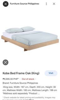 King Sized Bed Frame in Oak