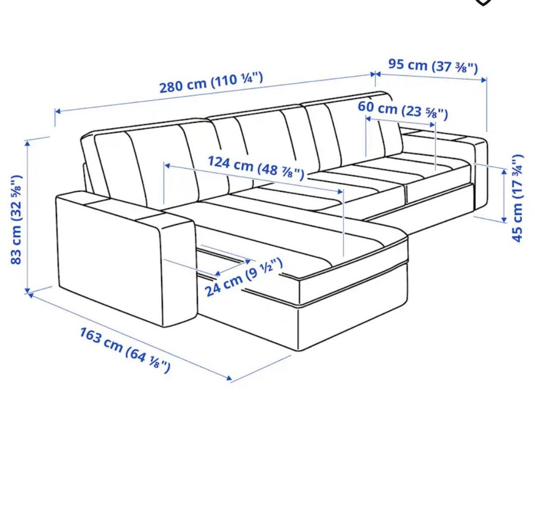 Kivik Sofa L Shape, Furniture & Home Living, Furniture, Sofas on Carousell