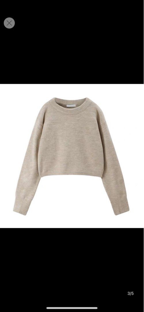 Knitted Sweater nude color Women s Fashion Tops Longsleeves