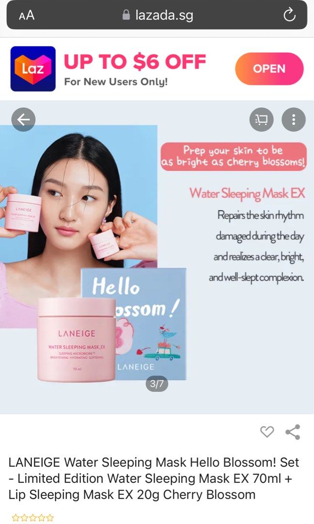 Laneige Water Sleeping Mask EX Cherry Blossom (Limited Edition), Beauty