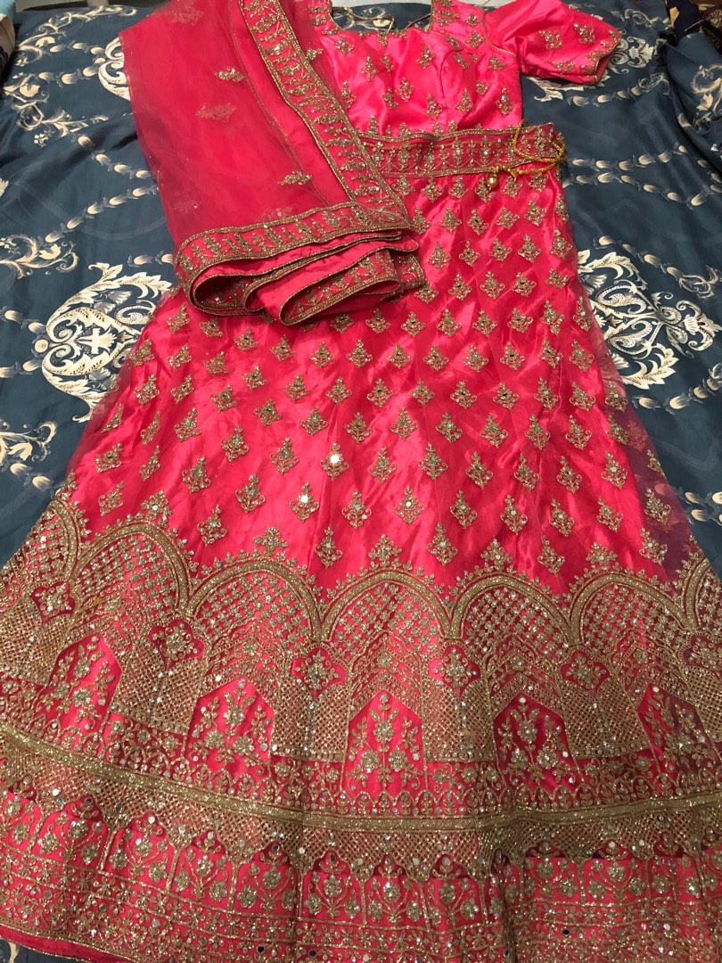 Red colour designer embroidery and sequence work lehenga choli- Shoplance –  ShopLance